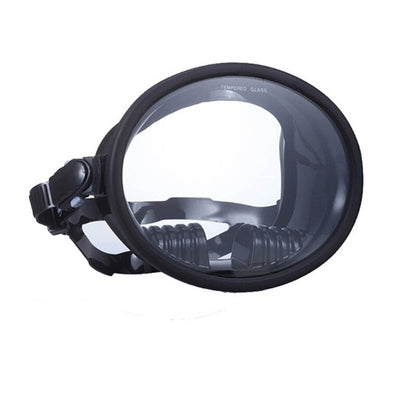 Retro Single Lens Oval Diving Mask Fog Free Tempered Glass Silicone Comfort Fit Snorkelling &amp; Spearfishing