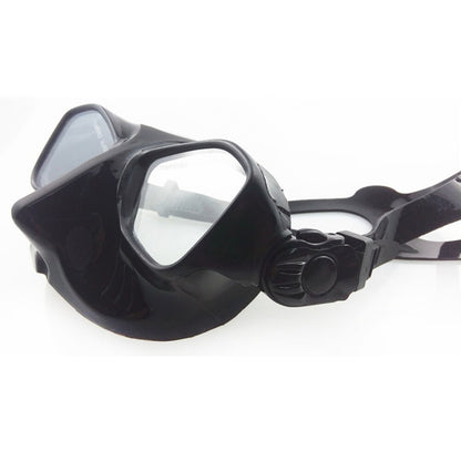 Masque de plongée de chasse sous-marine à volume extrêmement faible, sangle de jupe en silicone noir, masque de plongée sans lentille trempée, engrenages de chasse sous-marine pour adultes