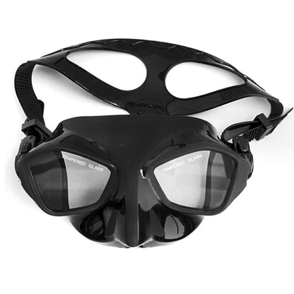 Masque de plongée de chasse sous-marine à volume extrêmement faible, sangle de jupe en silicone noir, masque de plongée sans lentille trempée, engrenages de chasse sous-marine pour adultes