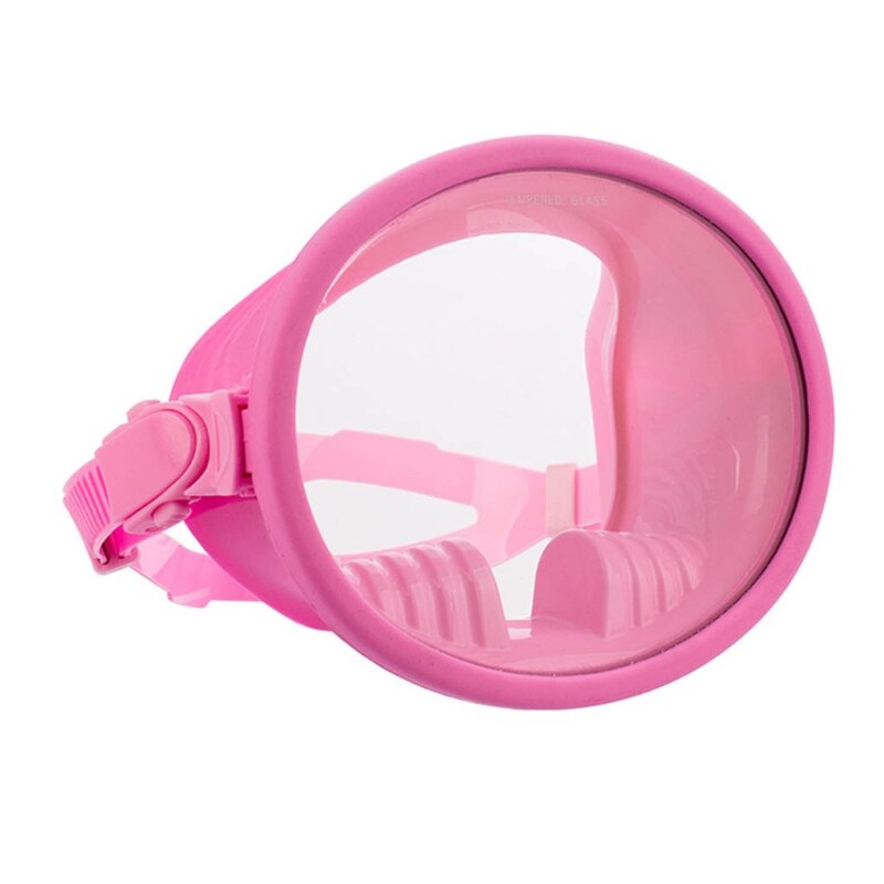 Retro Single Lens Oval Diving Mask Fog Free Tempered Glass Silicone Comfort Fit Snorkelling &amp; Spearfishing