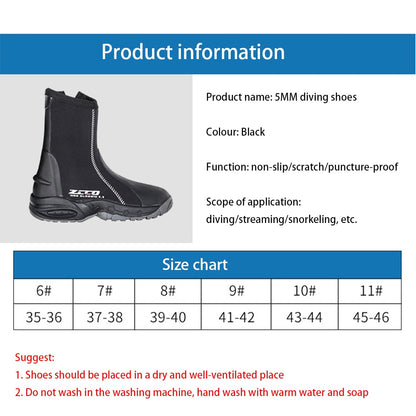 5MM Neoprene Diving Boots Surf Scuba Diving Swimming Shoes Windsurfing Underwater Fishing Kitesurfing Equipment Beach Shoes Snorkeling